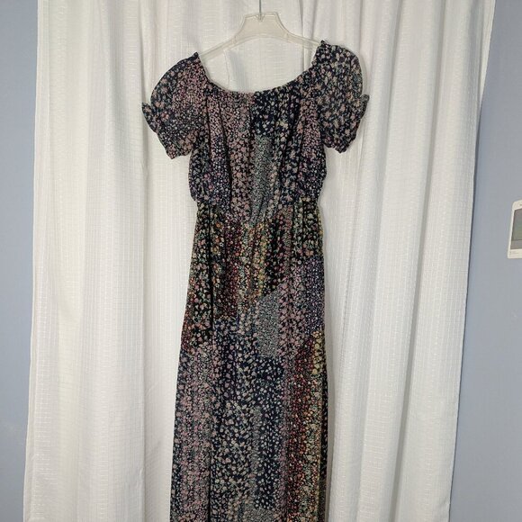 Lulus Floral Maxi Dress, Size S, Capped Sleeves - Picture 1 of 7